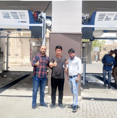 Operators at a completed JetWash touchless bay