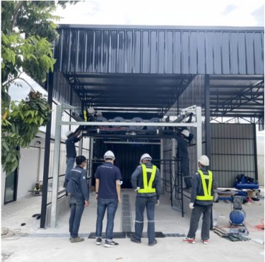 Steel structure and gantry assembly on site