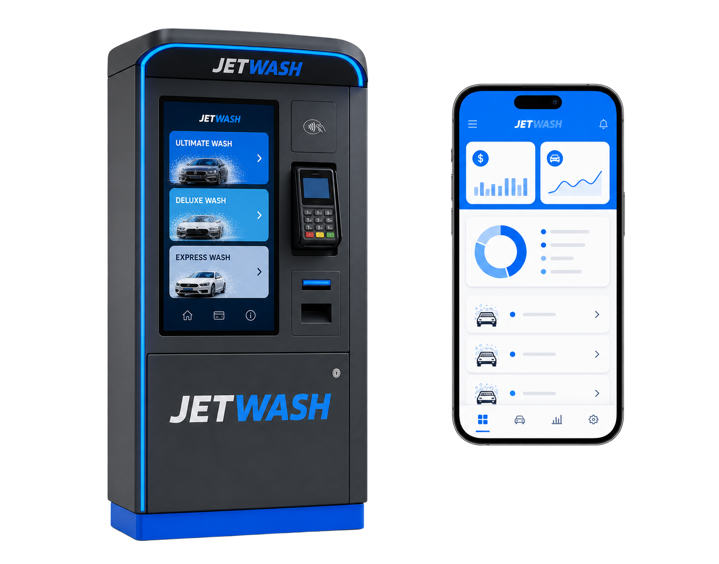 JetWash payment kiosk and operator app